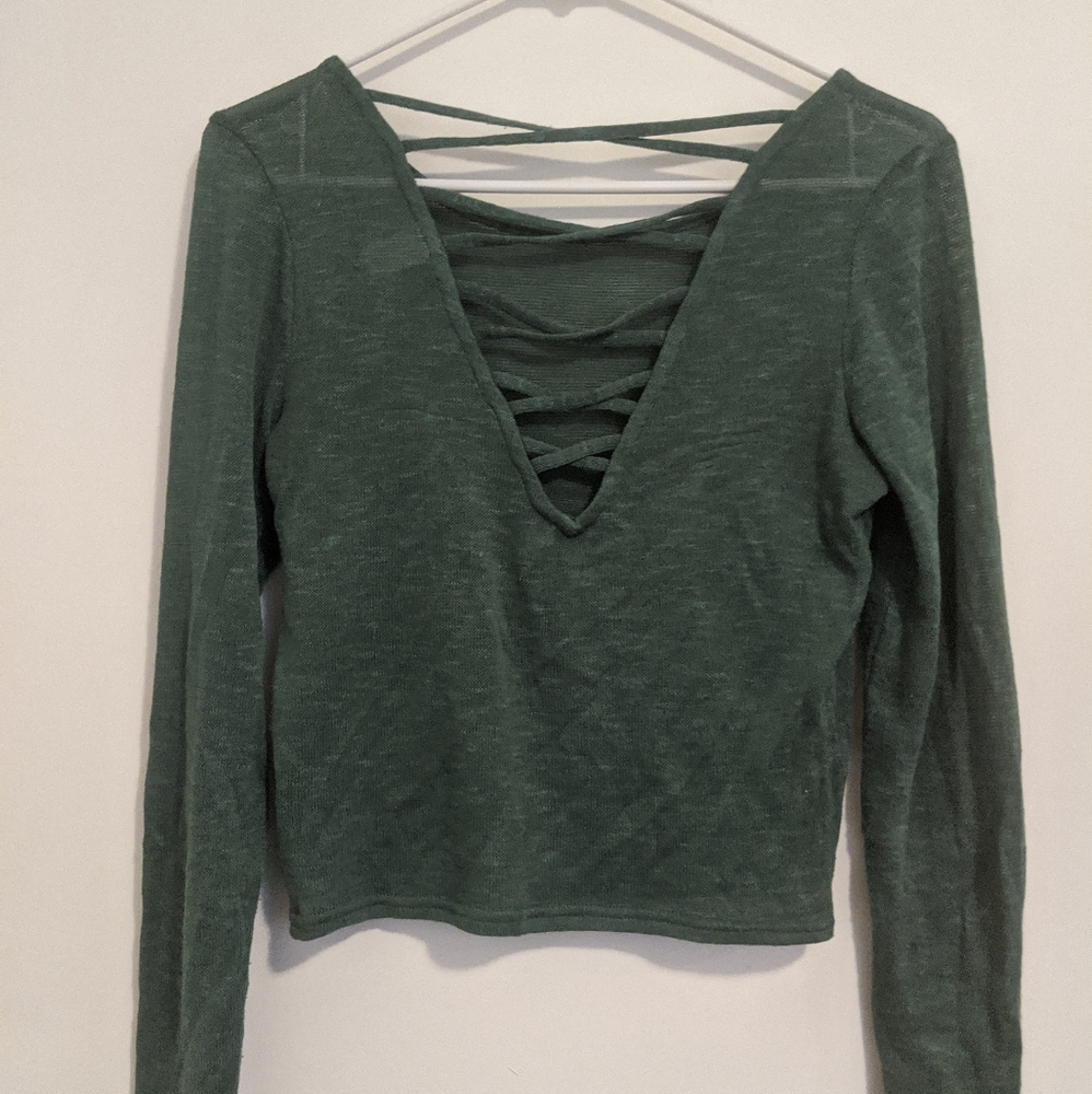 🌲 Forest green semi-cropped sweater 🌲
